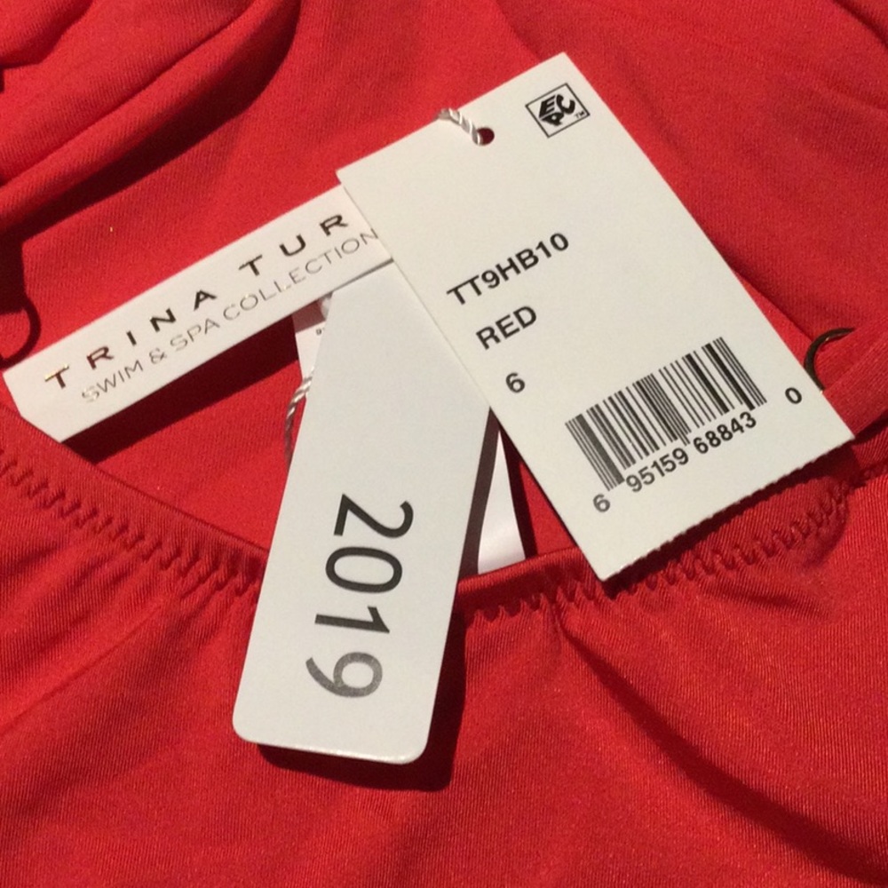 NWT $132 TRINA TURK 6 RED KNOT one piece - Picture 5 of 7